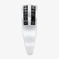 Mens 1 CT. T.W. Natural Black Diamond 10K Gold Wedding Band