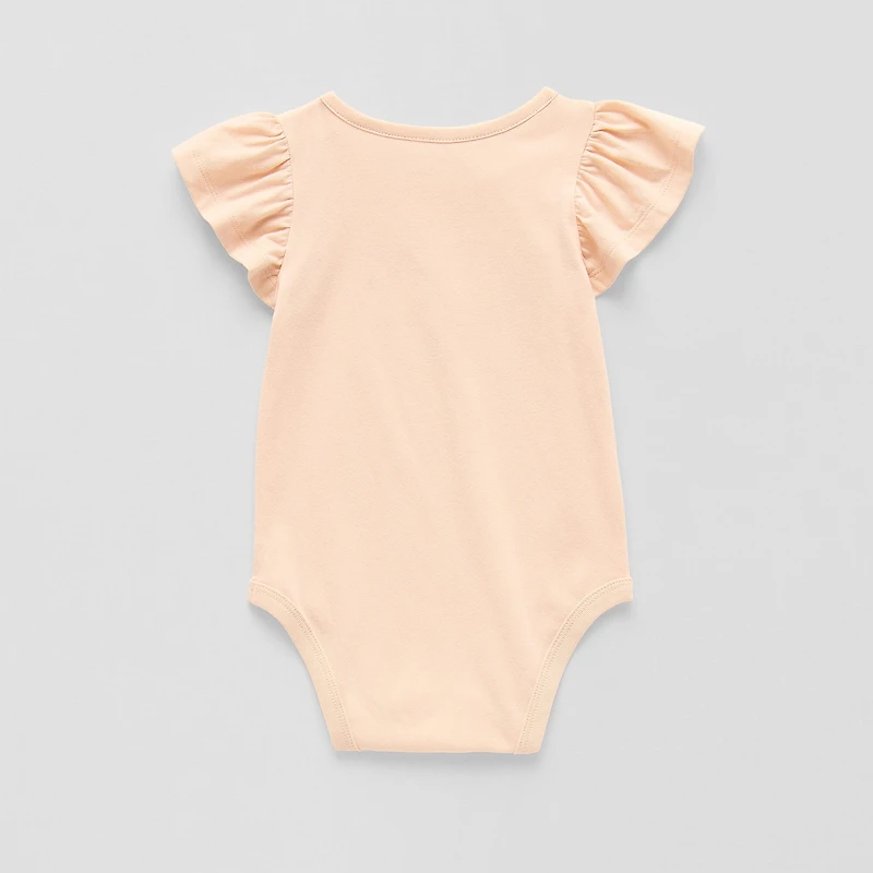 Okie Dokie Baby Girls Round Neck Short Sleeve Bodysuit