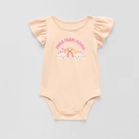 Okie Dokie Baby Girls Round Neck Short Sleeve Bodysuit
