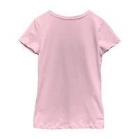 Disney Collection Little & Big Kid Girls Crew Neck Short Sleeve Regular Fit Cinderella Princess Rapunzel Graphic T-Shirt