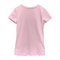 Disney Collection Little & Big Kid Girls Crew Neck Short Sleeve Regular Fit Princess Graphic T-Shirt