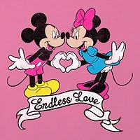 Disney Collection Little & Big Kid Girls Crew Neck Short Sleeve Regular Fit Mickey Mouse Minnie Graphic T-Shirt