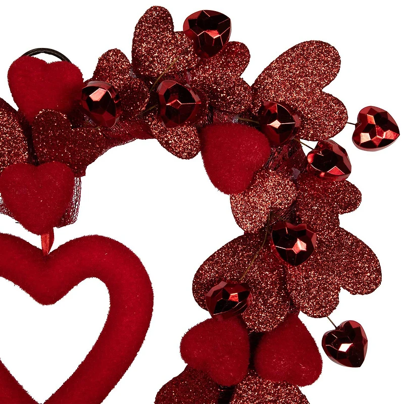 Northlight Red Heart Shaped Glitter Wreath