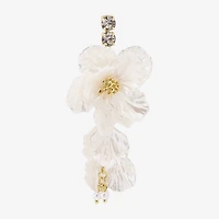 Bijoux Bar Gold Tone Womens Flower Drop Earrings
