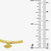 Made in Italy Womens 10K Gold Heart Stretch Bracelet