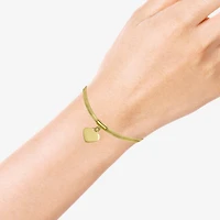 Made in Italy Womens 10K Gold Heart Stretch Bracelet