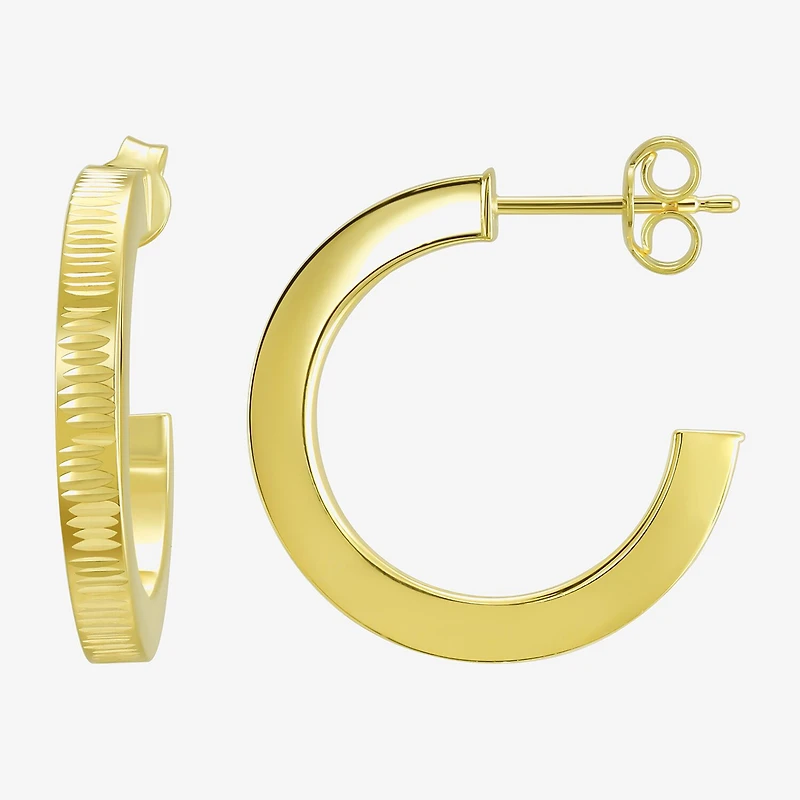 Made in Italy Womens 10K Gold 20mm Round Hoop Earrings