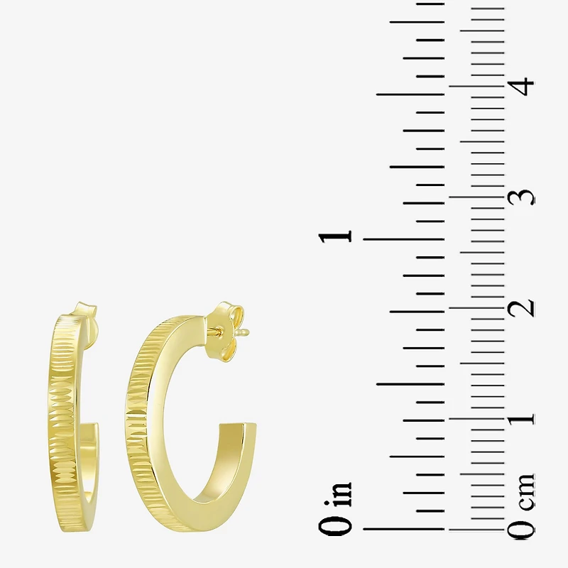 Made in Italy Womens 10K Gold 20mm Round Hoop Earrings