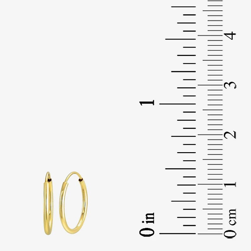 Womens 14K Gold Round 3 Pair Earring Set