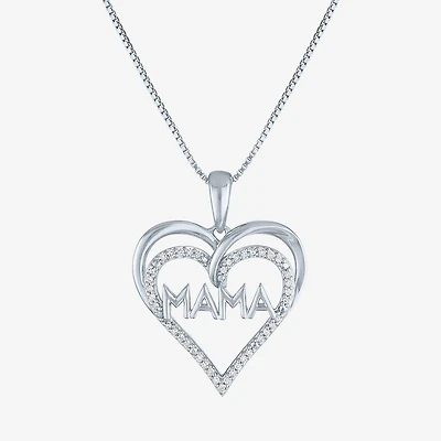 G-H / Si2-I1) Womens 1/10 CT. T.W. Lab Grown White Diamond Sterling Silver Heart 18 Inch Pendant Necklace