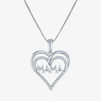 G-H / Si2-I1) Womens 1/10 CT. T.W. Lab Grown White Diamond Sterling Silver Heart 18 Inch Pendant Necklace