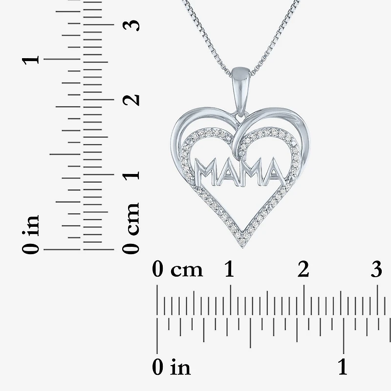 G-H / Si2-I1) Womens 1/10 CT. T.W. Lab Grown White Diamond Sterling Silver Heart 18 Inch Pendant Necklace