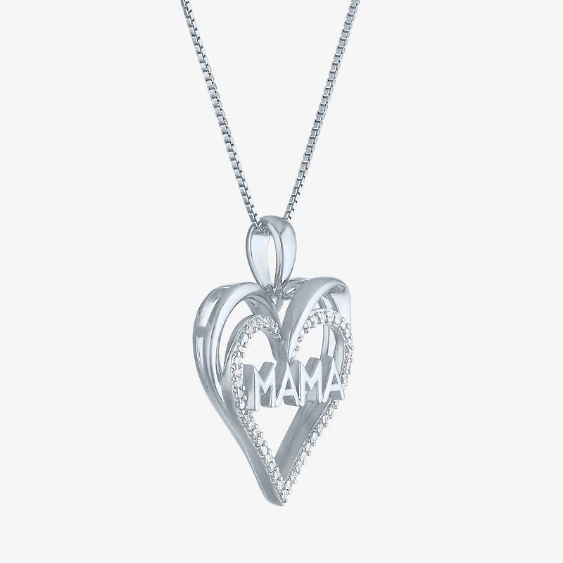 G-H / Si2-I1) Womens 1/10 CT. T.W. Lab Grown White Diamond Sterling Silver Heart 18 Inch Pendant Necklace