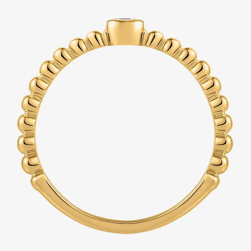 (I / I2) Womens 1/10 CT. T.W. Lab Grown White Diamond 14K Gold Over Silver Cocktail Ring