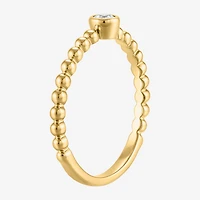 (I / I2) Womens 1/10 CT. T.W. Lab Grown White Diamond 14K Gold Over Silver Cocktail Ring