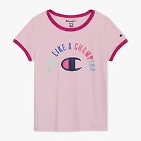 Champion Ringer Big Kid Girls Round Neck Short Sleeve Regular Fit Graphic T-Shirt