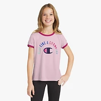 Champion Ringer Big Kid Girls Round Neck Short Sleeve Regular Fit Graphic T-Shirt