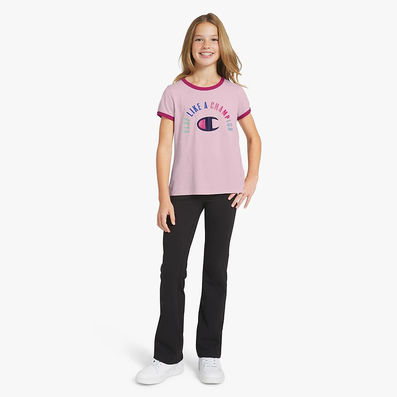 Champion Ringer Big Kid Girls Round Neck Short Sleeve Regular Fit Graphic T-Shirt