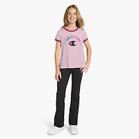 Champion Ringer Big Kid Girls Round Neck Short Sleeve Regular Fit Graphic T-Shirt