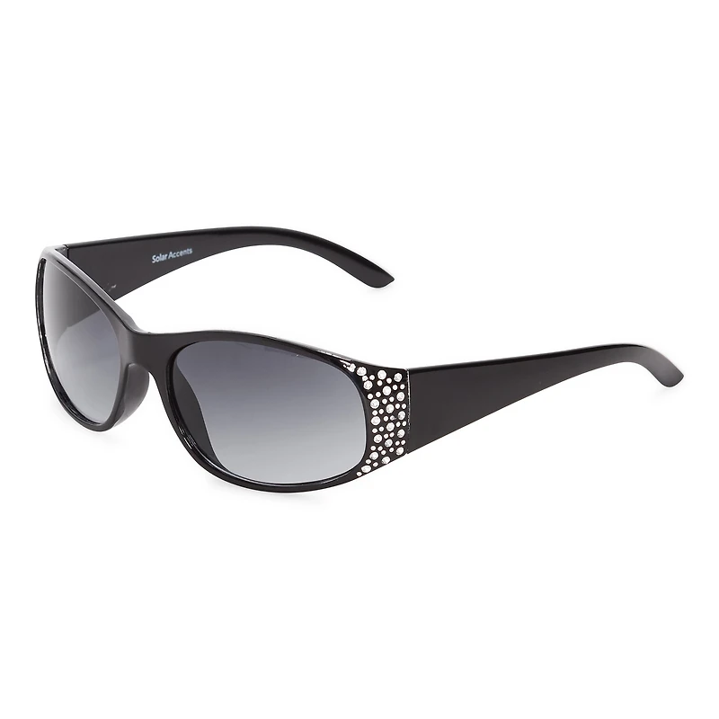 Mixit Black With Gem Detail Womens UV Protection Sunglasses