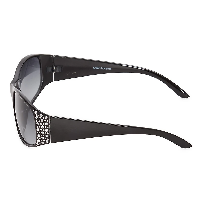 Mixit Black With Gem Detail Womens UV Protection Sunglasses