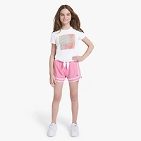 Champion Tie Front Big Kid Girls Crew Neck Short Sleeve Regular Fit Graphic T-Shirt