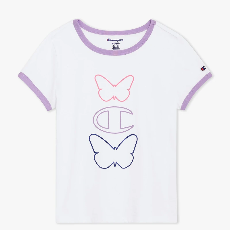 Champion Ringer Big Kid Girls Round Neck Short Sleeve Regular Fit Graphic T-Shirt