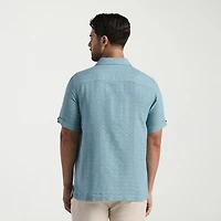 Cubavera Mens Short Sleeve Classic Fit Button-Down Shirt