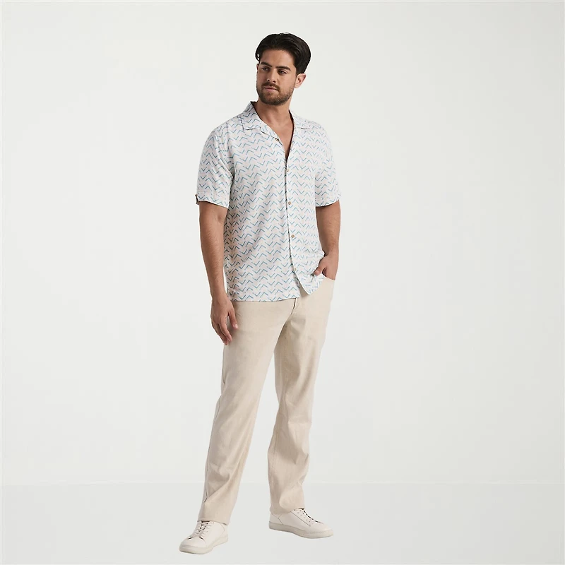 Cubavera Mens Short Sleeve Classic Fit Button-Down Shirt