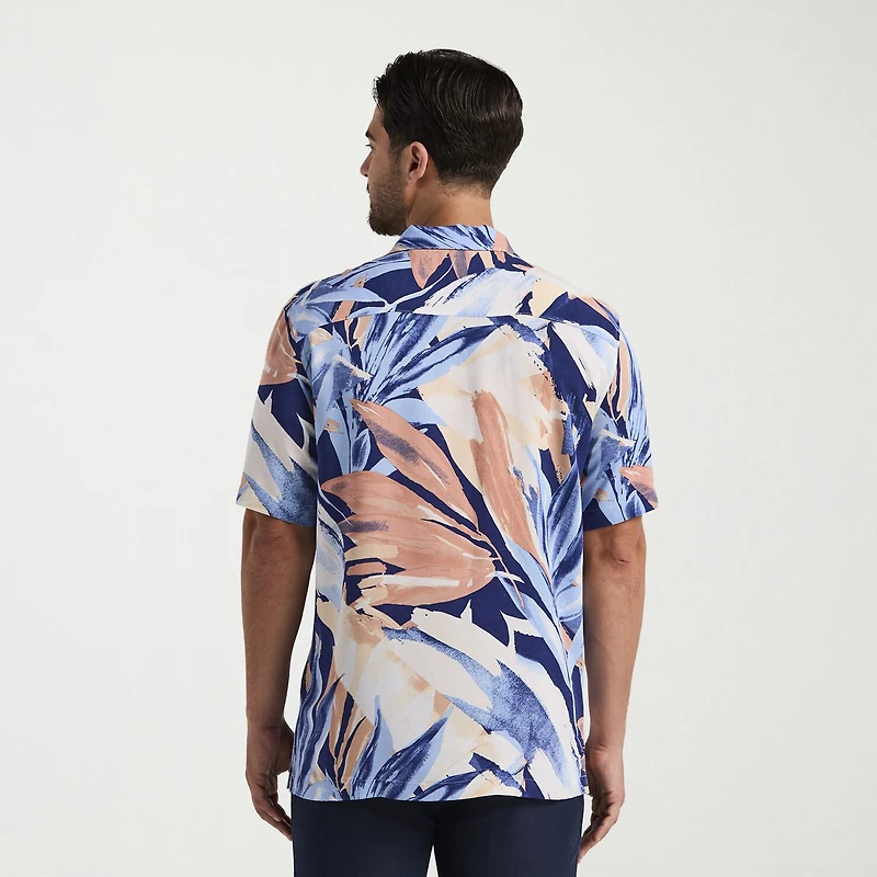 Cubavera Mens Short Sleeve Classic Fit Button-Down Shirt