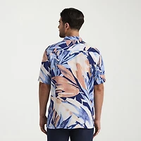 Cubavera Mens Short Sleeve Classic Fit Button-Down Shirt