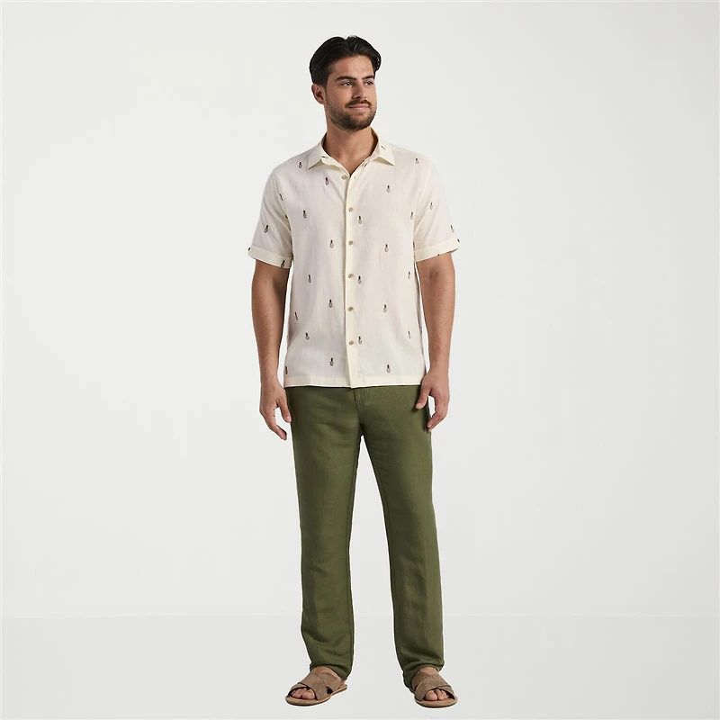 Cubavera Mens Short Sleeve Classic Fit Button-Down Shirt