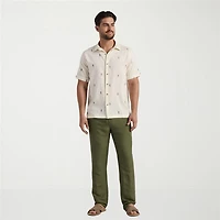 Cubavera Mens Short Sleeve Classic Fit Button-Down Shirt