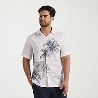 Cubavera Mens Short Sleeve Classic Fit Button-Down Shirt