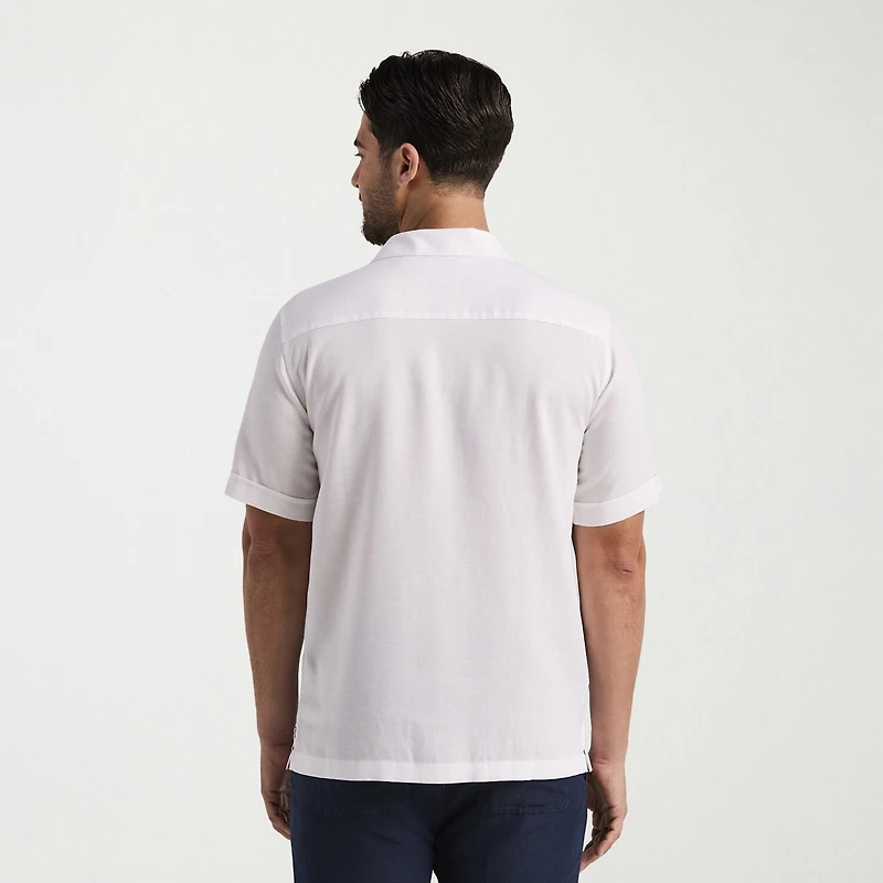 Cubavera Mens Short Sleeve Classic Fit Button-Down Shirt