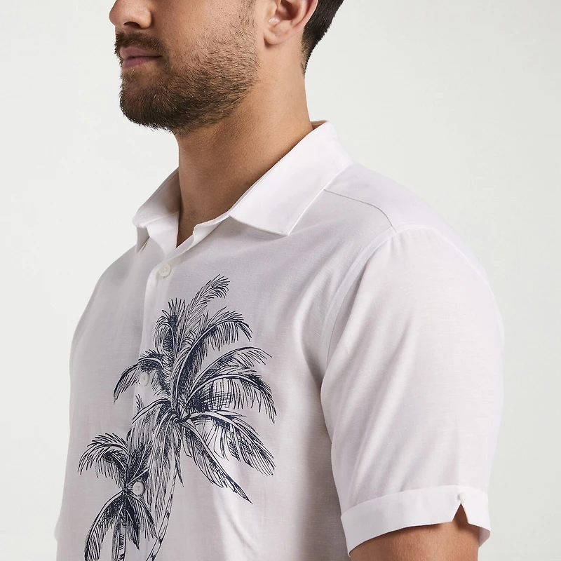 Cubavera Mens Short Sleeve Classic Fit Button-Down Shirt