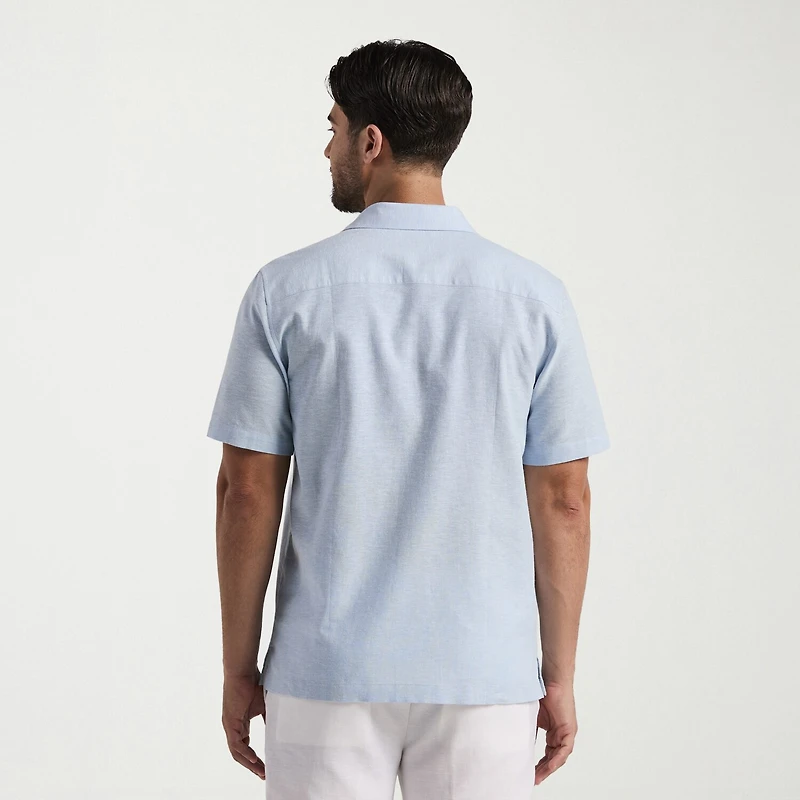 Cubavera Mens Short Sleeve Classic Fit Button-Down Shirt