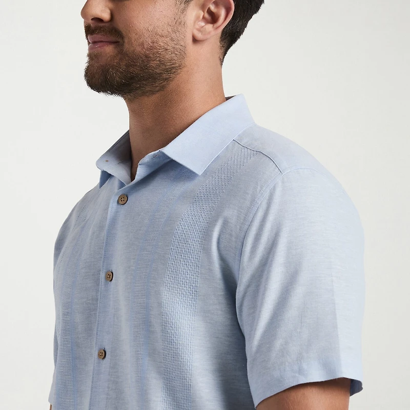 Cubavera Mens Short Sleeve Classic Fit Button-Down Shirt