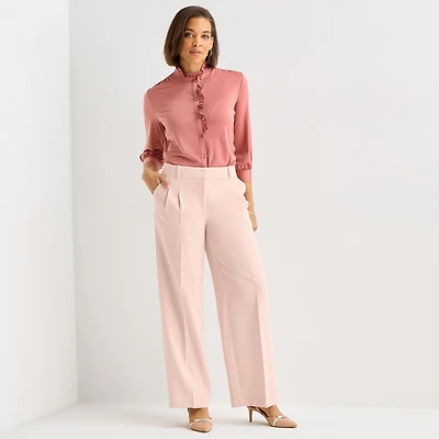 Liz Claiborne Charlotte Womens Wide Leg Mid Rise Trouser