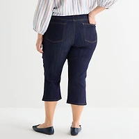 St. John's Bay Womens Plus Secretly Slender Mid Rise Capri Jean