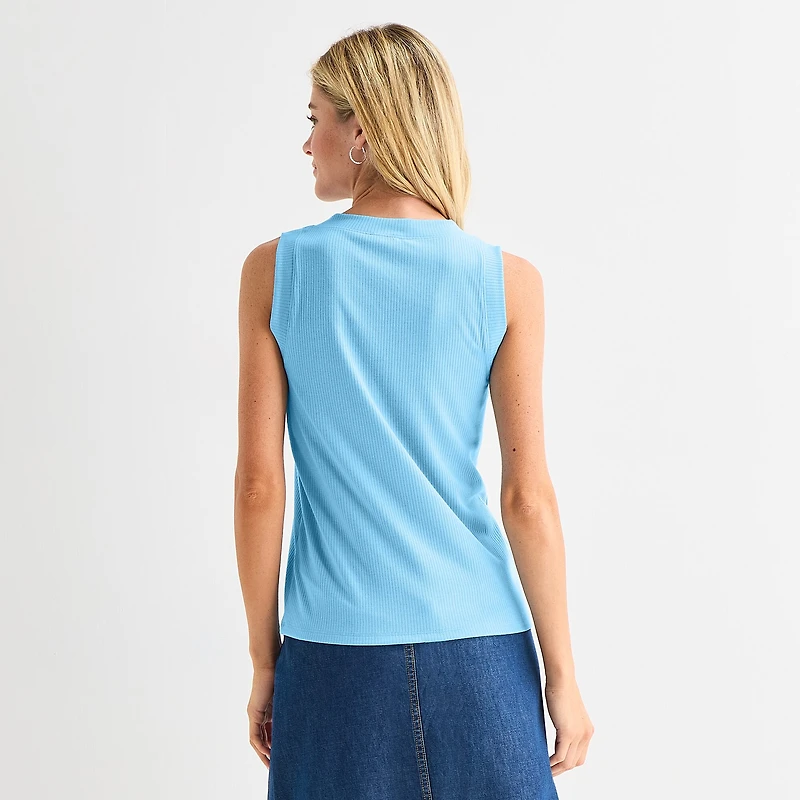St. John's Bay Womens V Neck Sleeveless Blouse
