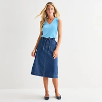 St. John's Bay Womens V Neck Sleeveless Blouse