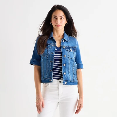 St. John's Bay Womens Denim Lightweight Jacket