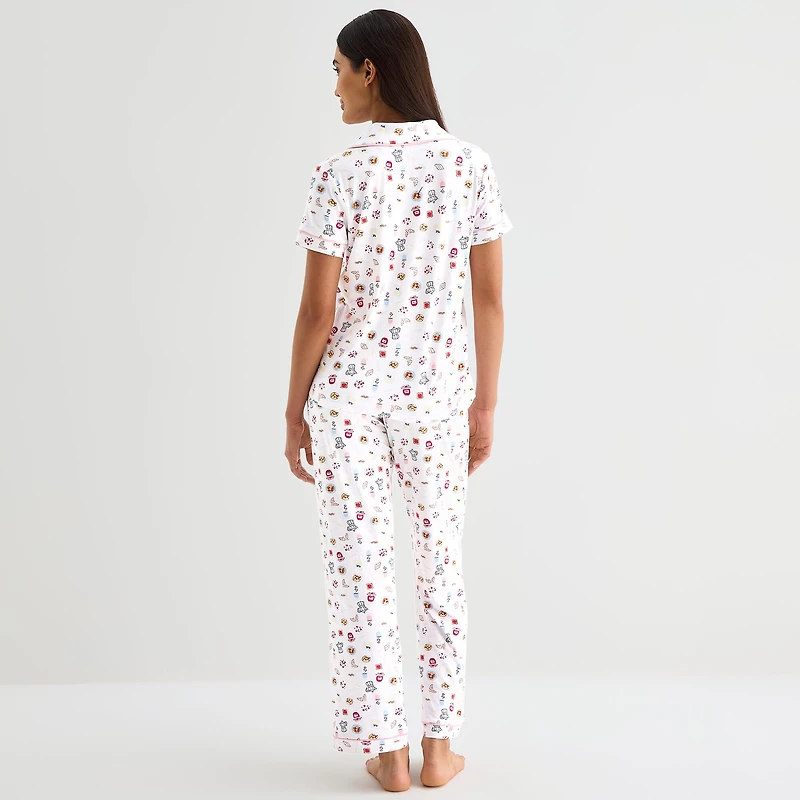 Jaclyn Womens Short Sleeve 2-pc. Pajama Set
