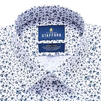 Stafford Smart Tech Mens Slim Fit Stretch Fabric Wrinkle Free Long Sleeve Dress Shirt