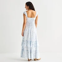 Arizona Womens Juniors Square Neck Sleeveless Maxi Dress