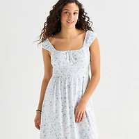Arizona Womens Juniors Square Neck Sleeveless Maxi Dress