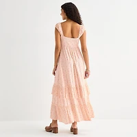 Arizona Womens Juniors Square Neck Sleeveless Maxi Dress