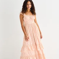 Arizona Womens Juniors Square Neck Sleeveless Maxi Dress