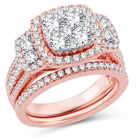 Womens 2 CT. T.W. Natural White Diamond 14K Gold Cushion Engagement Ring